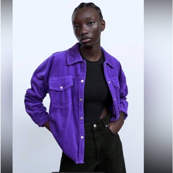 Zara Jackets & Blazers - Zara purple corduroy jacket